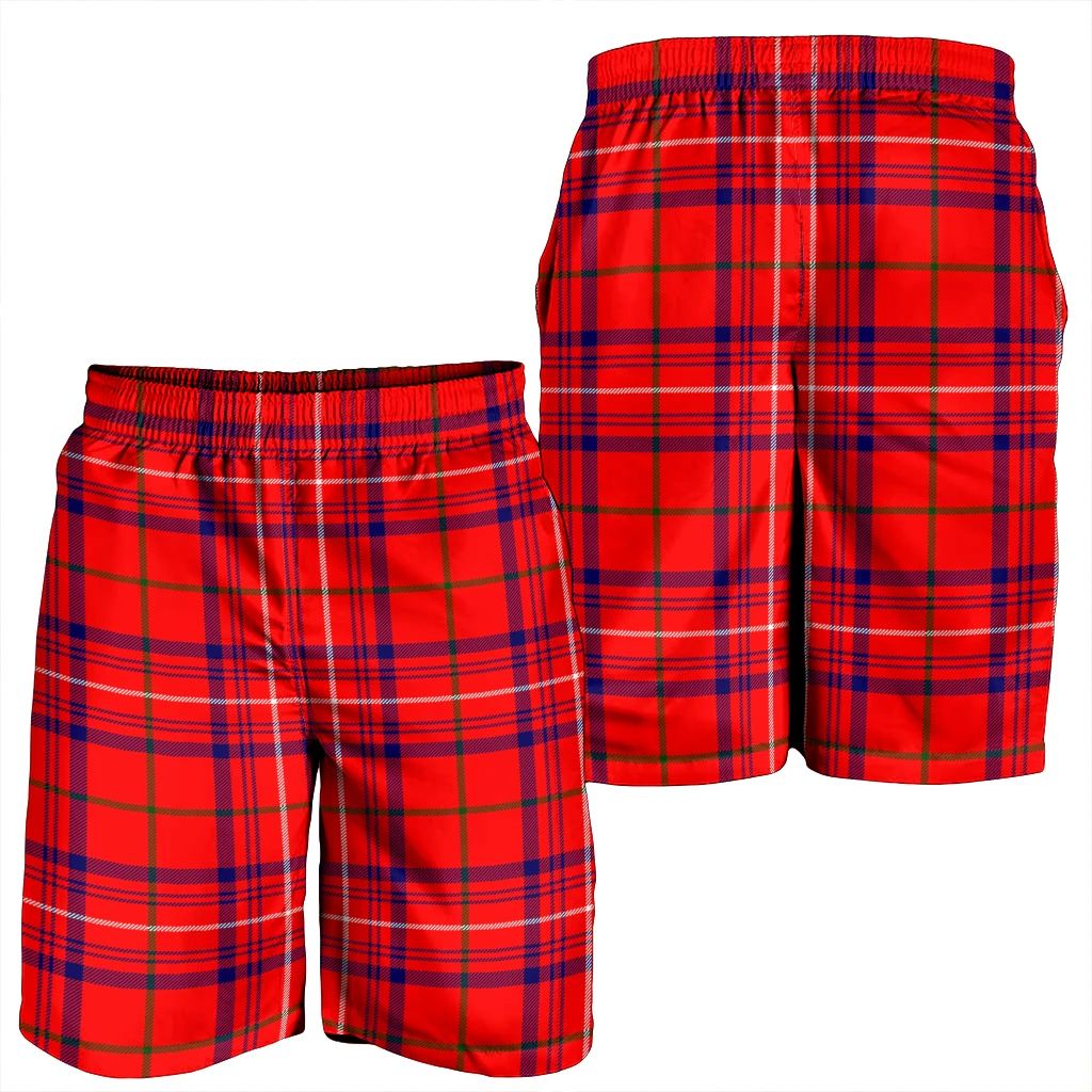 Rose Modern Tartan Plaid Men's Shorts