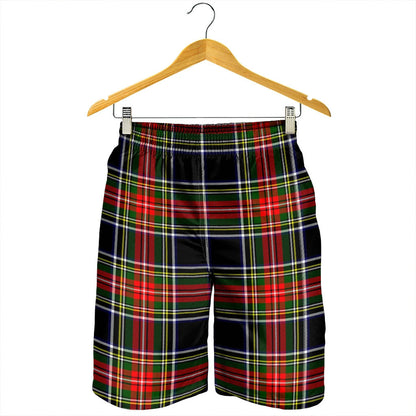 Stewart Black Tartan Plaid Men's Shorts