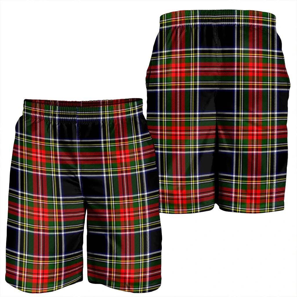 Stewart Black Tartan Plaid Men's Shorts