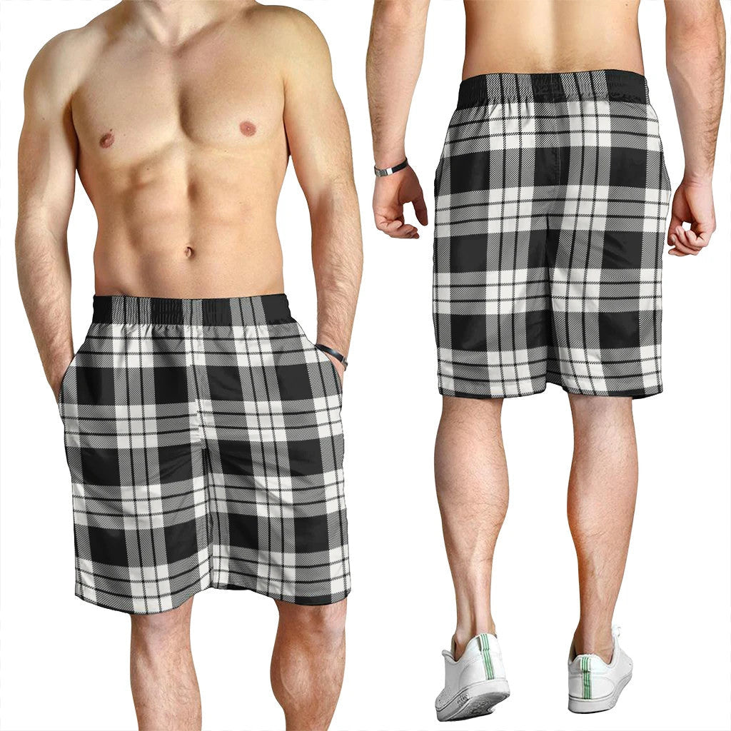 MacFarlane Black & White Ancient Tartan Plaid Men's Shorts