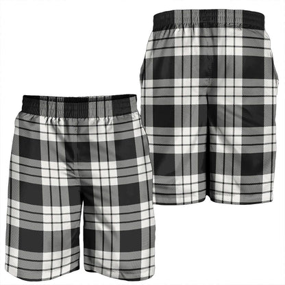 MacFarlane Black & White Ancient Tartan Plaid Men's Shorts