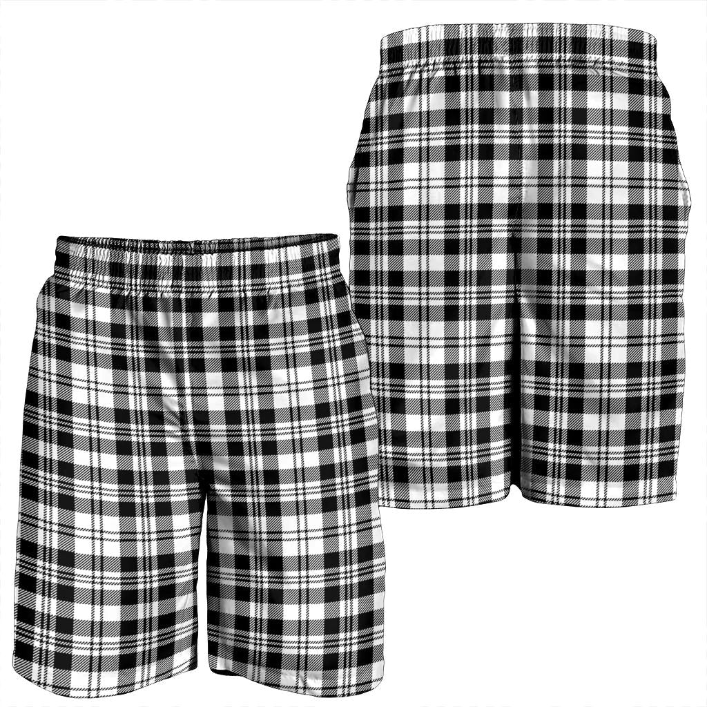 Scott Black & White Modern Tartan Plaid Men's Shorts