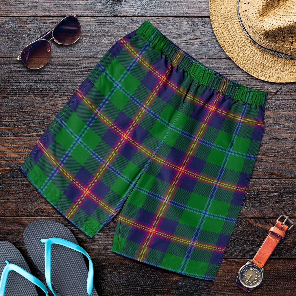 Young Modern Tartan Plaid Men's Shorts