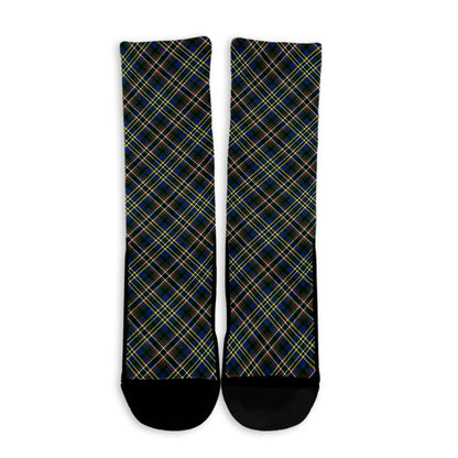 Scott Green Modern Tartan Plaid Crew Socks