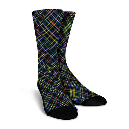 Scott Green Modern Tartan Plaid Crew Socks