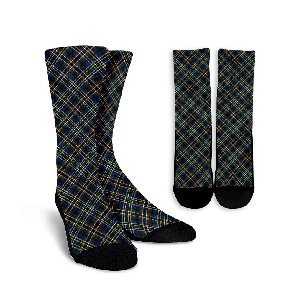 Scott Green Modern Tartan Plaid Crew Socks