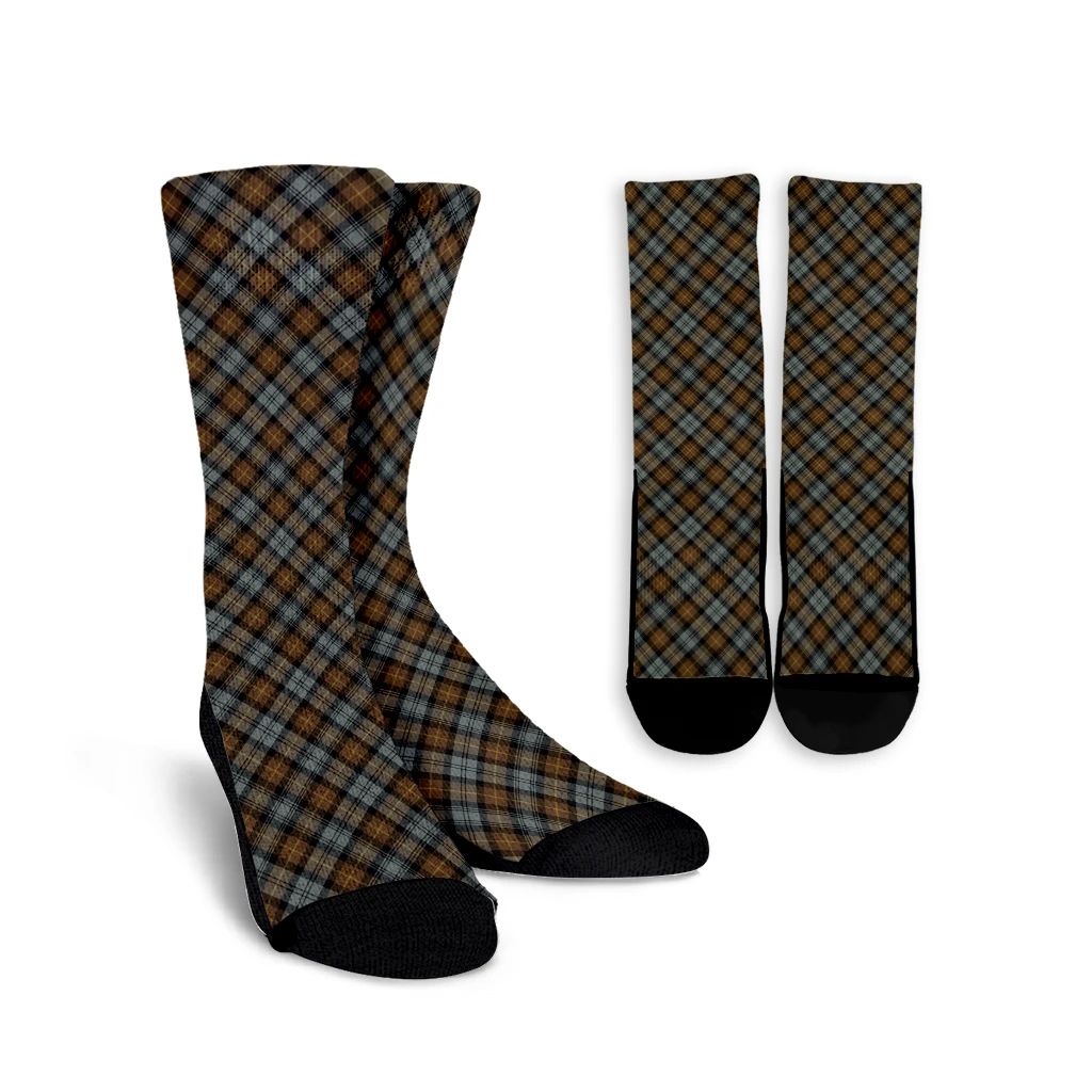 Gordon Weathered Tartan Plaid Crew Socks