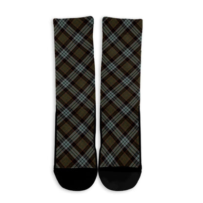 Stewart Old Weathered Tartan Plaid Crew Socks