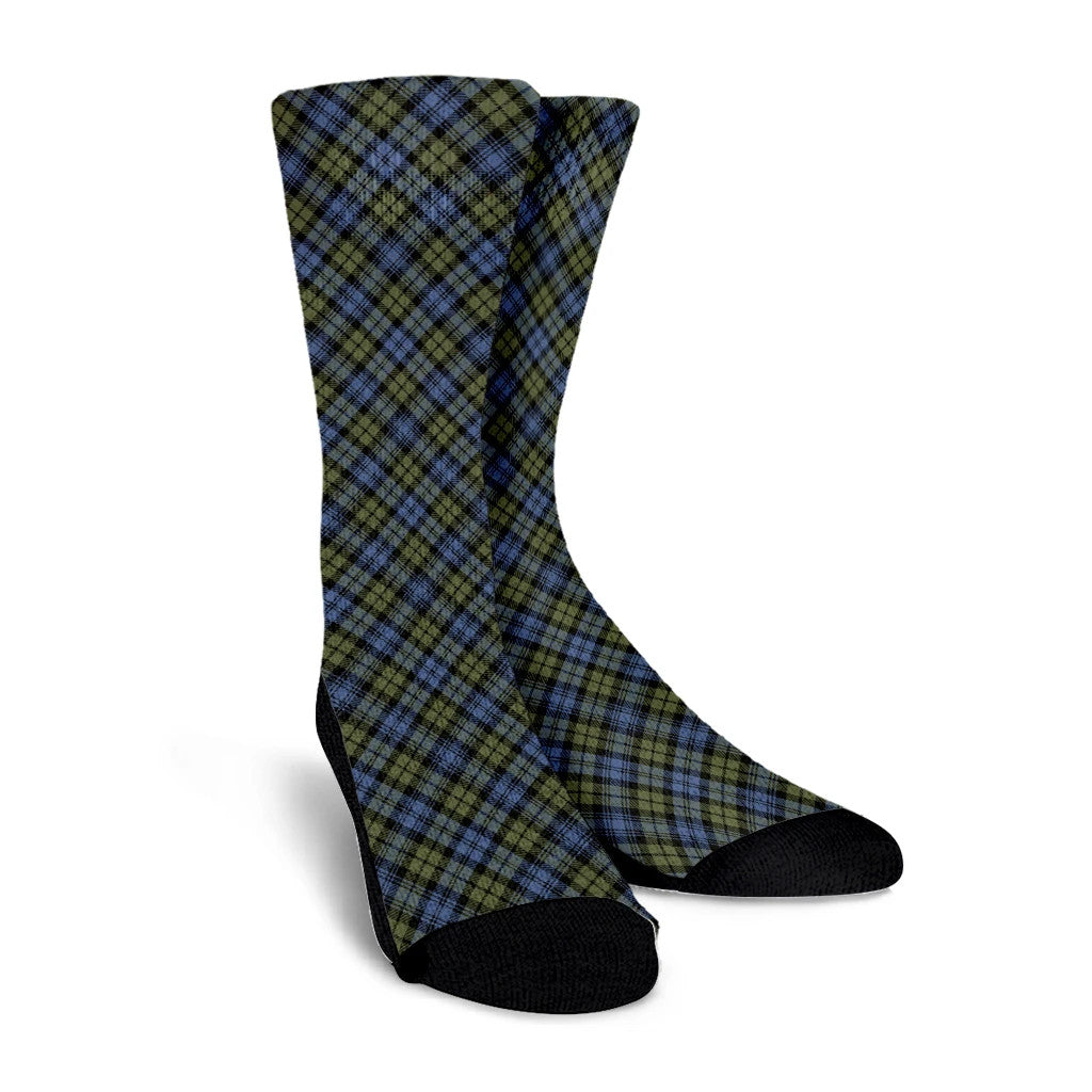 Campbell Faded Tartan Plaid Crew Socks