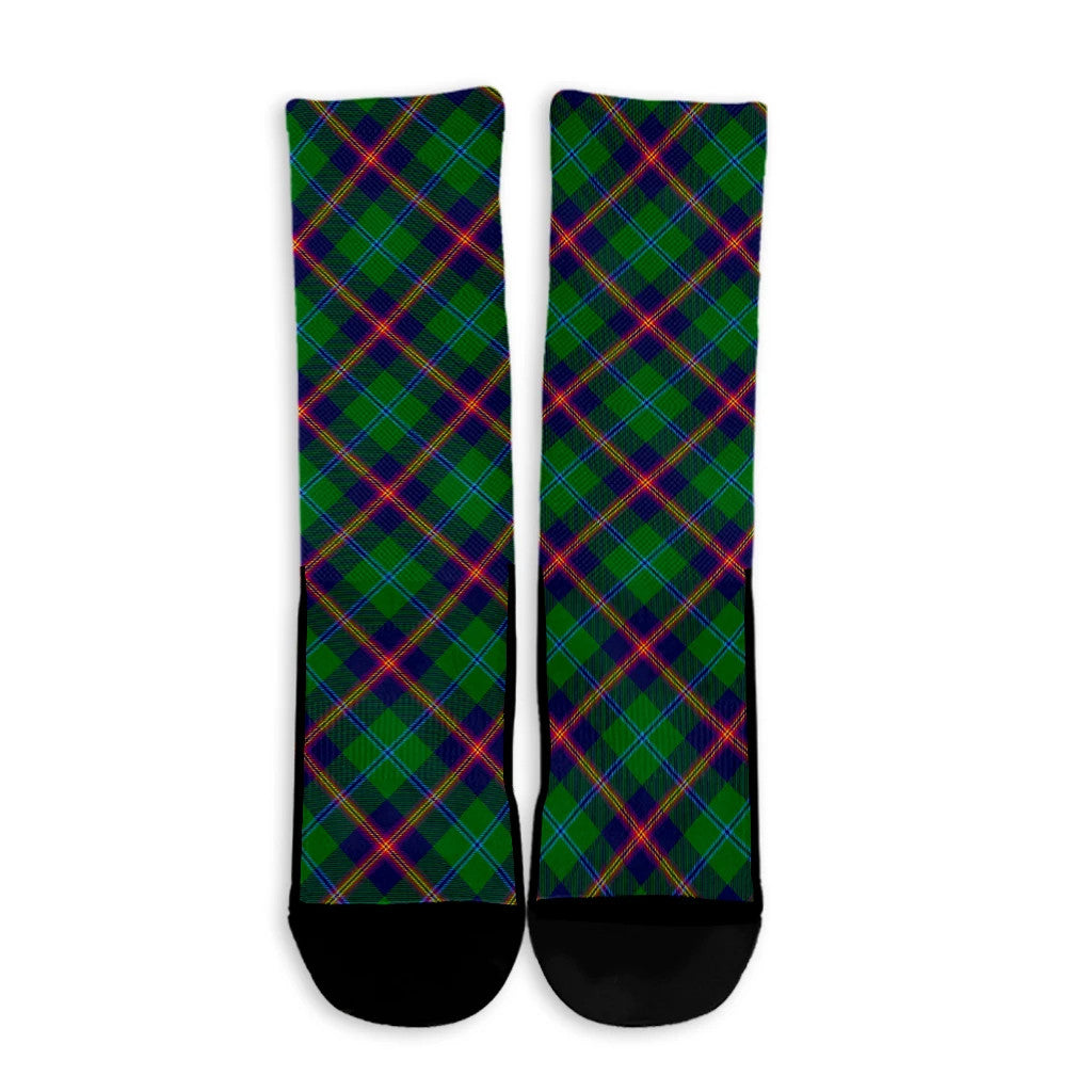 Young Modern Tartan Plaid Crew Socks