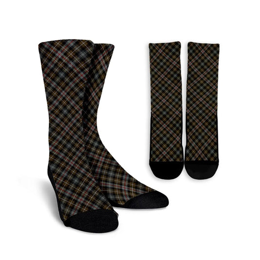 MacKenzie Weathered Tartan Plaid Crew Socks