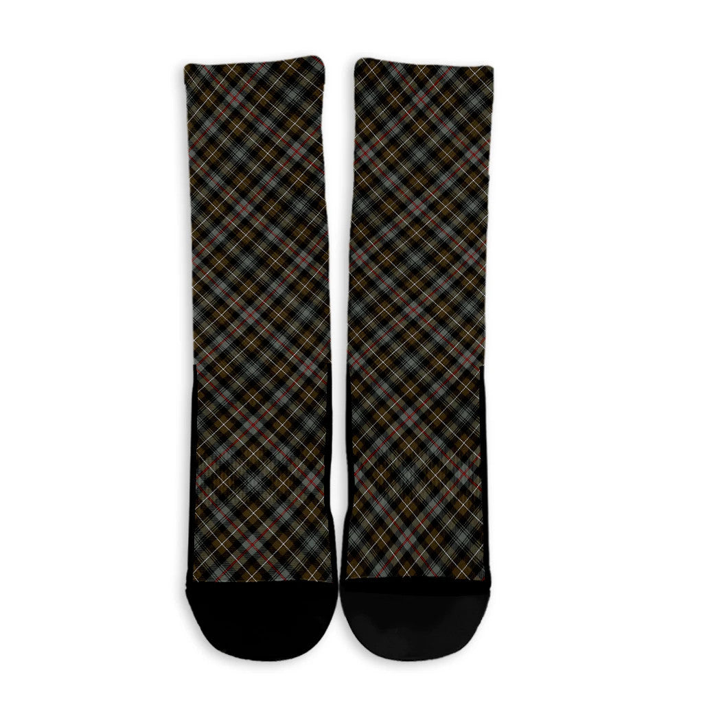 MacKenzie Weathered Tartan Plaid Crew Socks