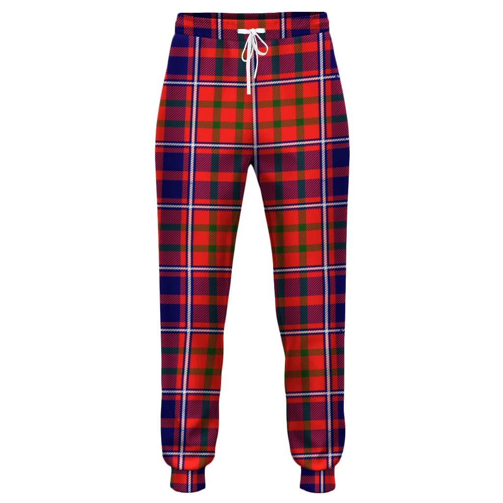 Stewart Muted Blue Tartan Classic Jogger Pants