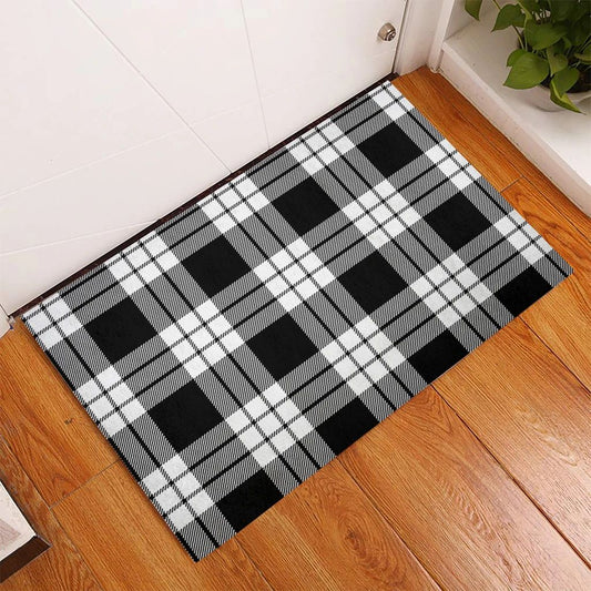 MacFarlane Black & White Tartan Classic Door Mat