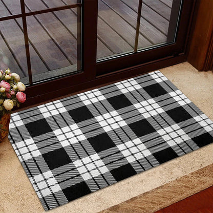 MacFarlane Black & White Tartan Classic Door Mat