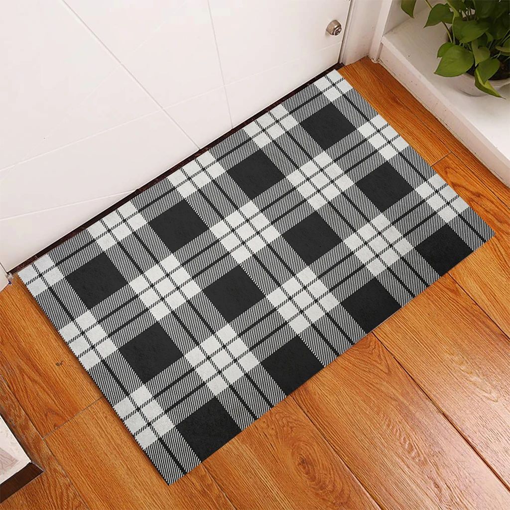 MacFarlane Black & White Ancient Tartan Classic Door Mat