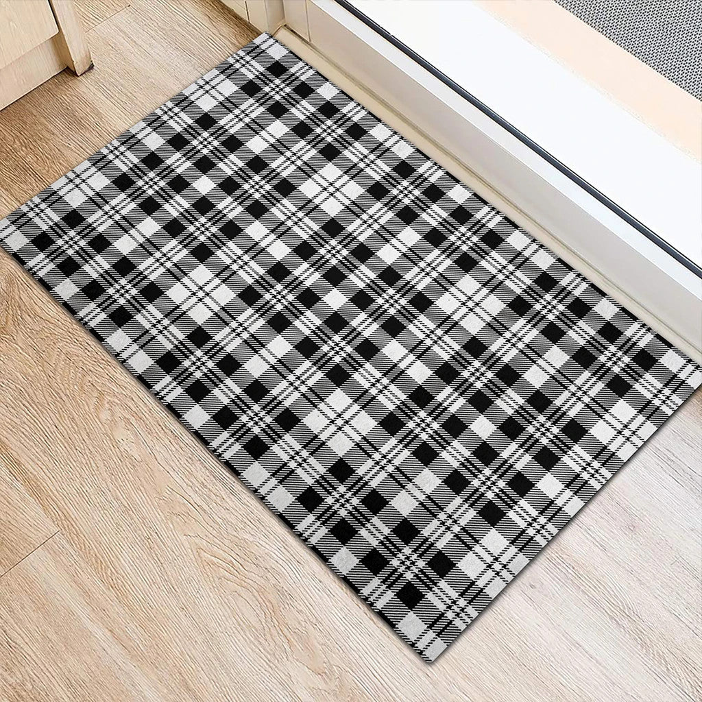 Scott Black & White Modern Tartan Classic Door Mat