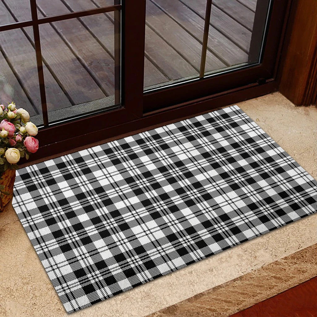 Scott Black & White Modern Tartan Classic Door Mat