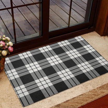 MacFarlane Black & White Ancient Tartan Classic Door Mat