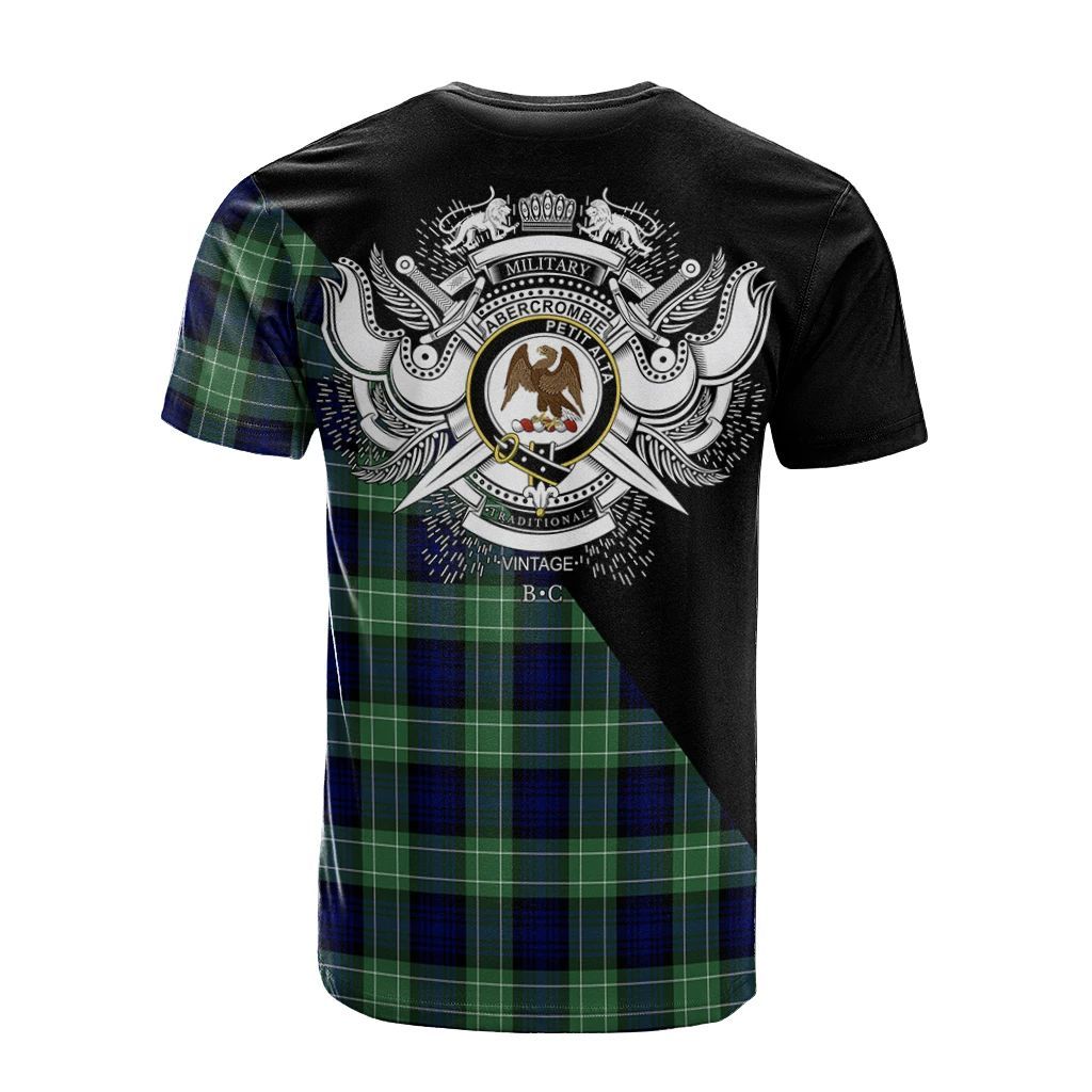 Abercrombie Tartan T-Shirt Military Logo Style