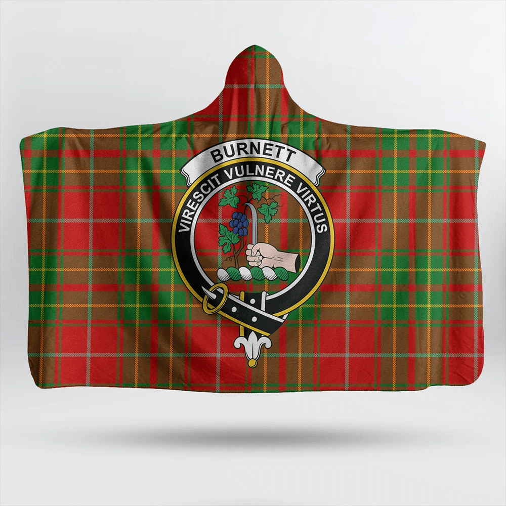 Burnett Ancient Tartan Crest Hooded Blanket