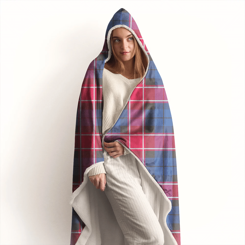 Graham of Menteith Red Tartan Crest Hooded Blanket