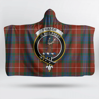 Fraser Ancient Tartan Crest Hooded Blanket