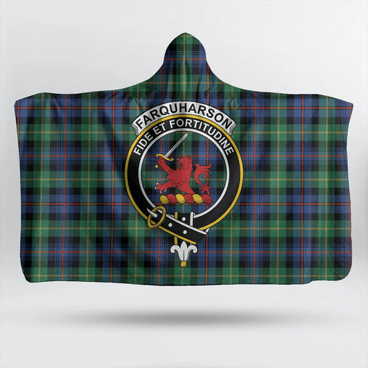 Farquharson Ancient Tartan Crest Hooded Blanket