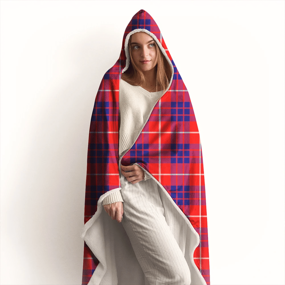 Hamilton Modern Tartan Crest Hooded Blanket