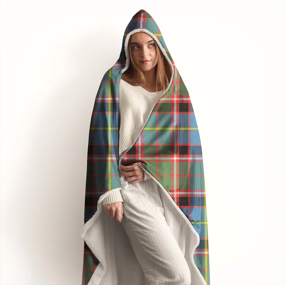 Morrison Red Ancient Tartan Crest Hooded Blanket