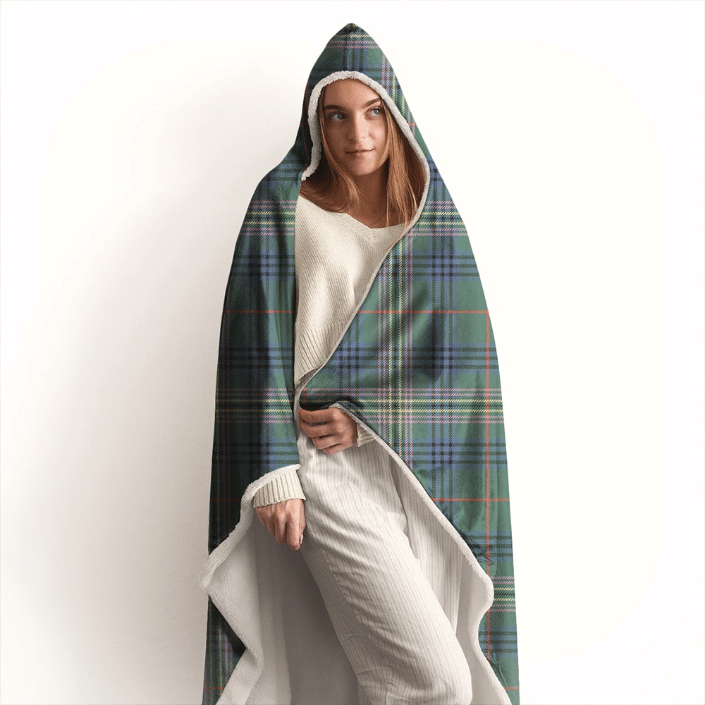 Kennedy Modern Tartan Crest Hooded Blanket