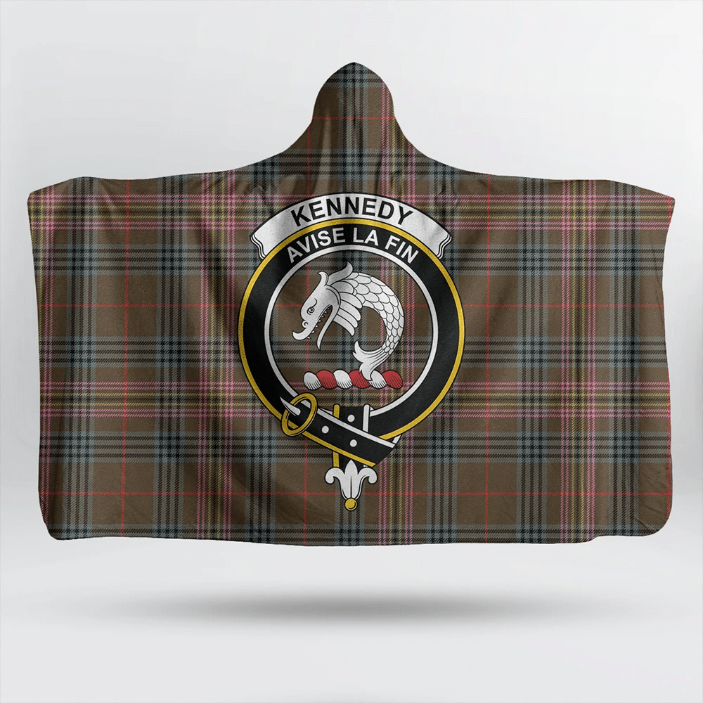 Kennedy Weathered Tartan Crest Hooded Blanket