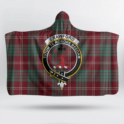 Crawford Modern Tartan Crest Hooded Blanket