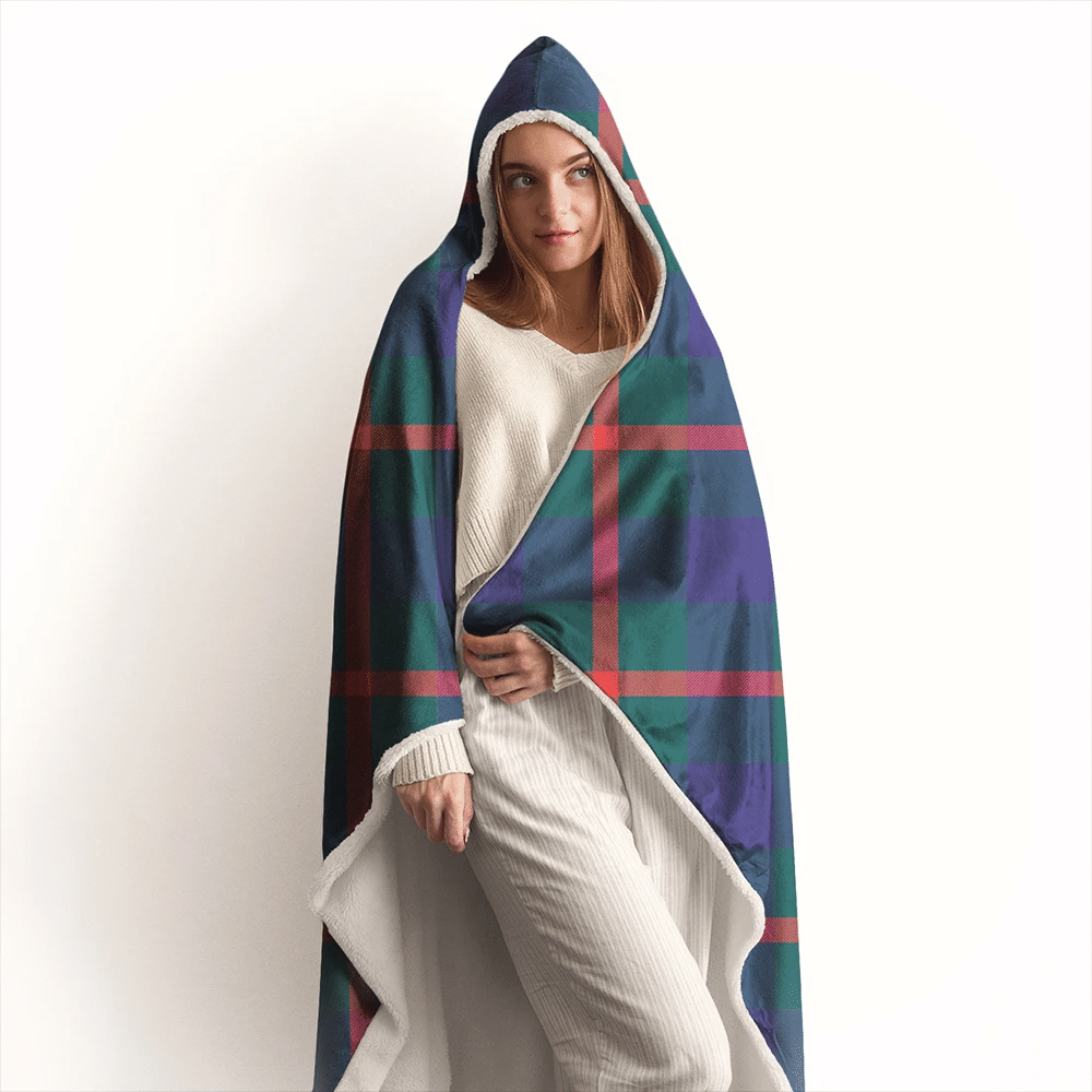 Agnew Modern Tartan Crest Hooded Blanket