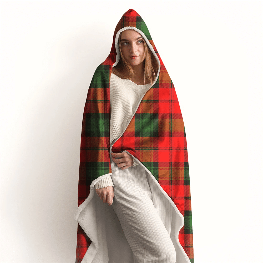 Kerr Modern Tartan Crest Hooded Blanket