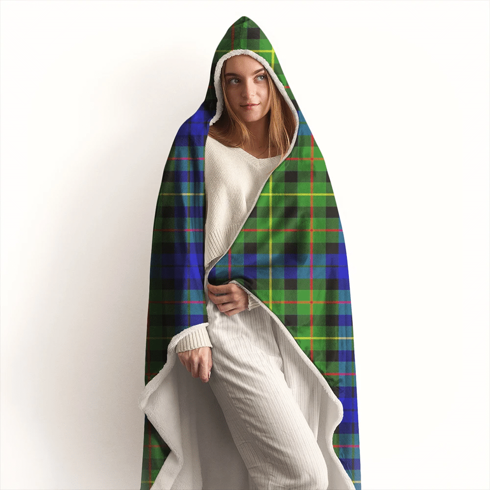 MacPherson Modern Tartan Crest Hooded Blanket