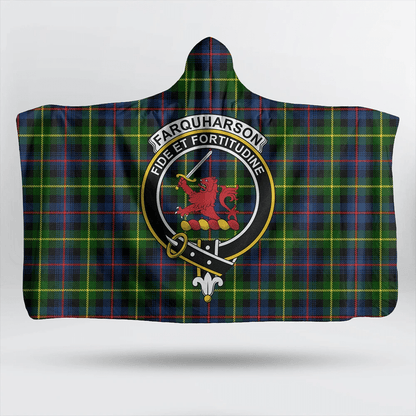 Farquharson Modern Tartan Crest Hooded Blanket