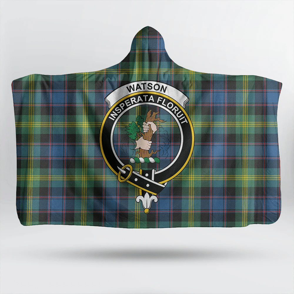 Ogilvie Hunting Ancient Tartan Crest Hooded Blanket