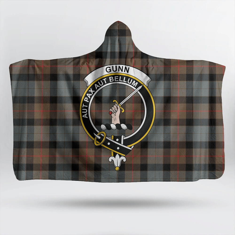 Gunn Weathered Tartan Crest Hooded Blanket