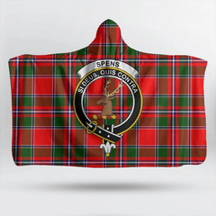 Menzies Black & White Ancient Tartan Crest Hooded Blanket