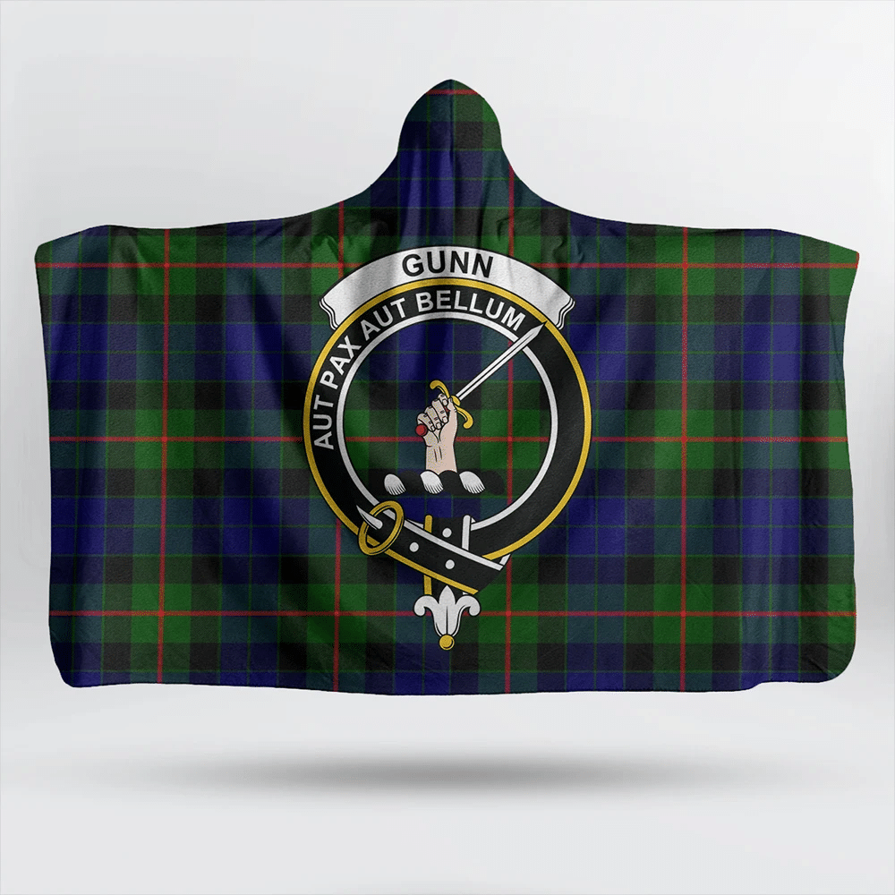 Gunn Modern Tartan Crest Hooded Blanket