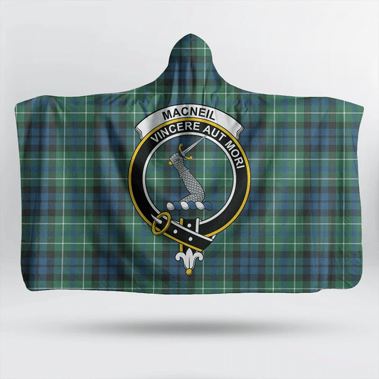 Wood Modern Tartan Crest Hooded Blanket