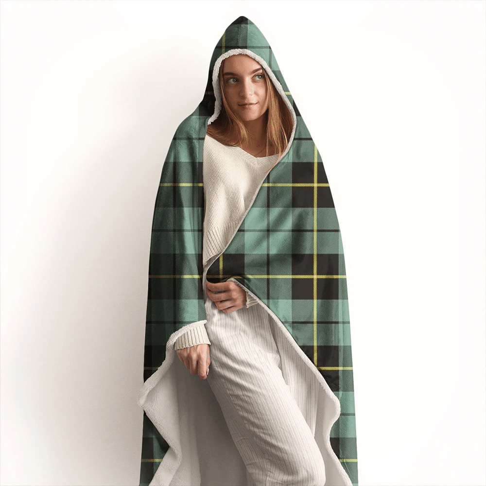 Nicolson Hunting Weathered Tartan Crest Hooded Blanket