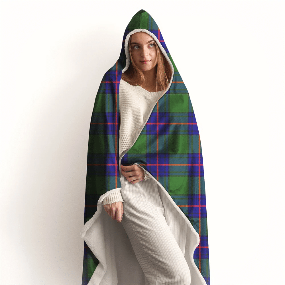 Marjoribanks Tartan Crest Hooded Blanket