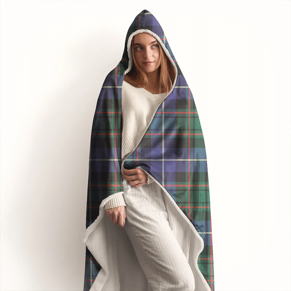 MacFarlane Hunting Modern Tartan Crest Hooded Blanket