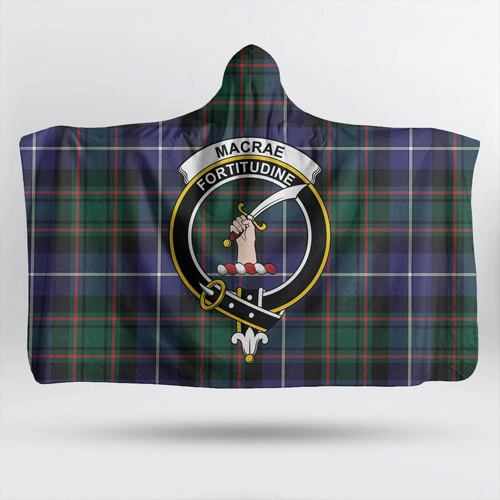 MacFarlane Hunting Modern Tartan Crest Hooded Blanket