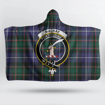 MacFarlane Hunting Modern Tartan Crest Hooded Blanket