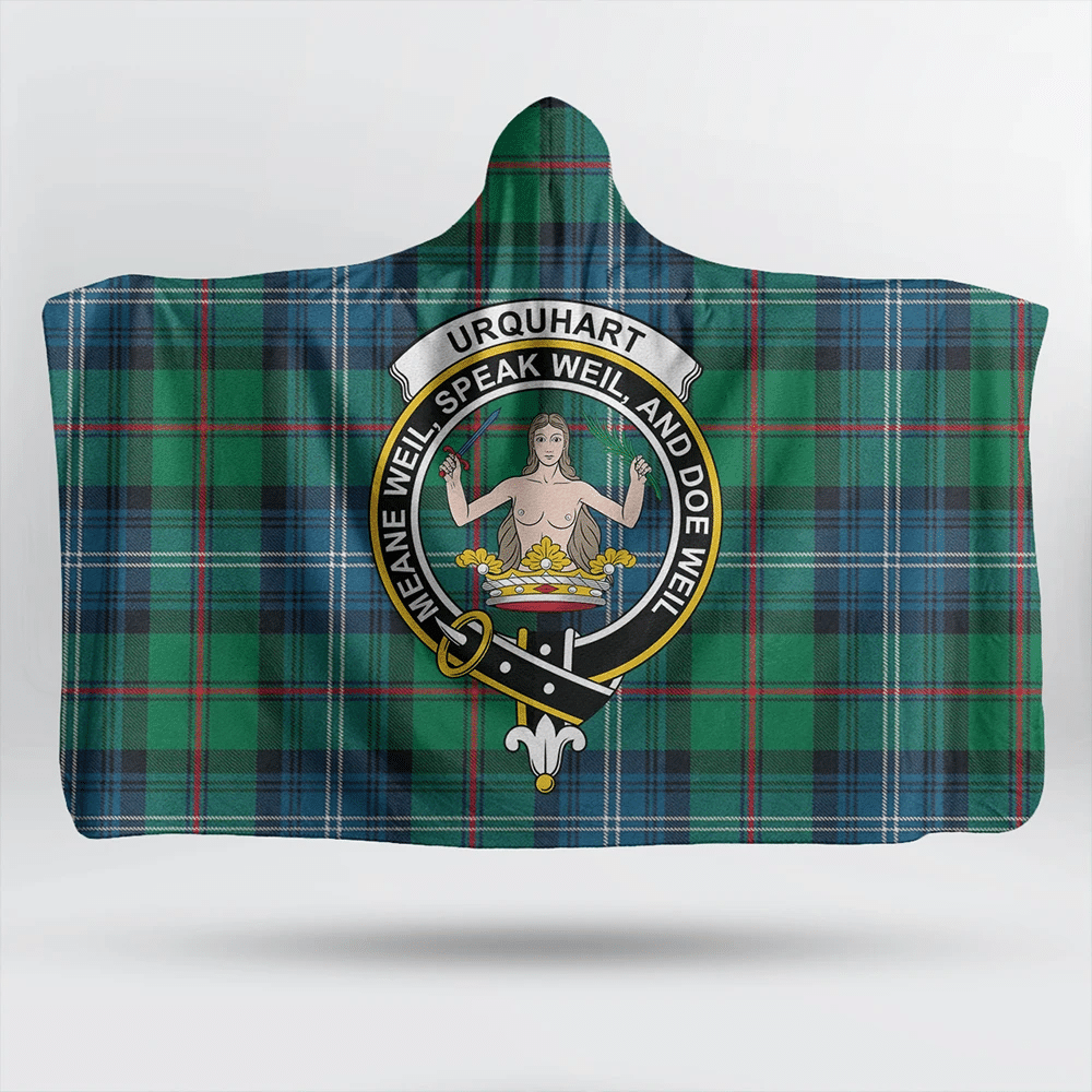 Napier Modern Tartan Crest Hooded Blanket