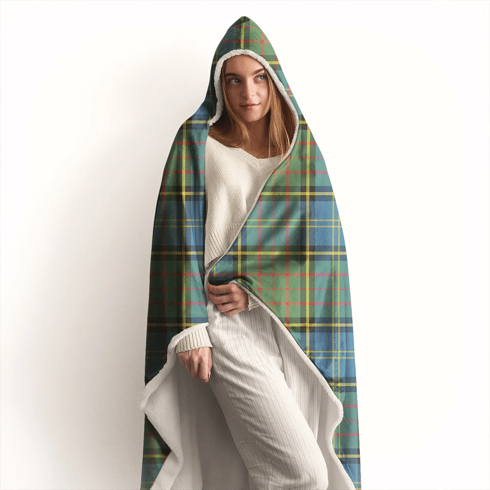 Urquhart Modern Tartan Crest Hooded Blanket