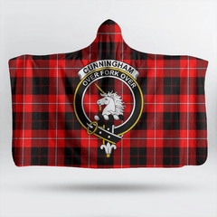 Cunningham Modern Tartan Crest Hooded Blanket